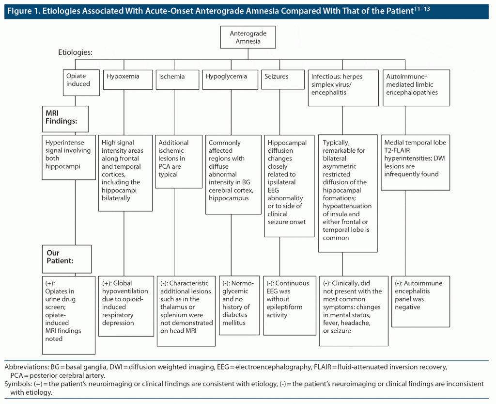 figure 1 flow chart of etiologies associated with acute onset anteretrograde amnesia compared with patient