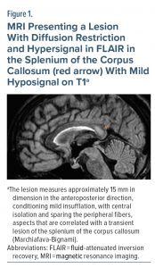 Figure-1 MRI Presenting a Lesion With Diffusion Restriction